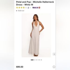 Petal & Pup White Backless Halterneck Dress